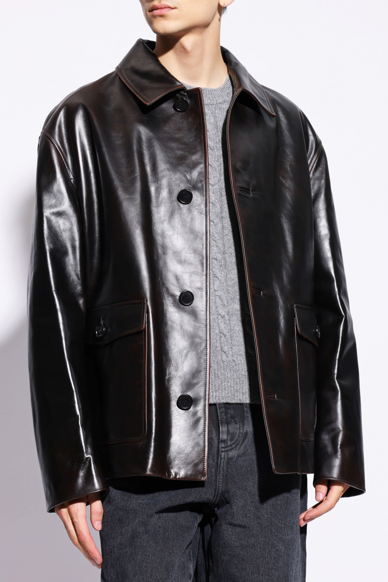 Loewe leather coat best sale